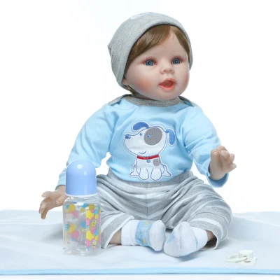 Muñeca Reborn de vinilo de silicona hecha a mano para niños, muñeco realista de 22''/55 Cm con ropa preciosa, regalo de cumpleaños y Navidad